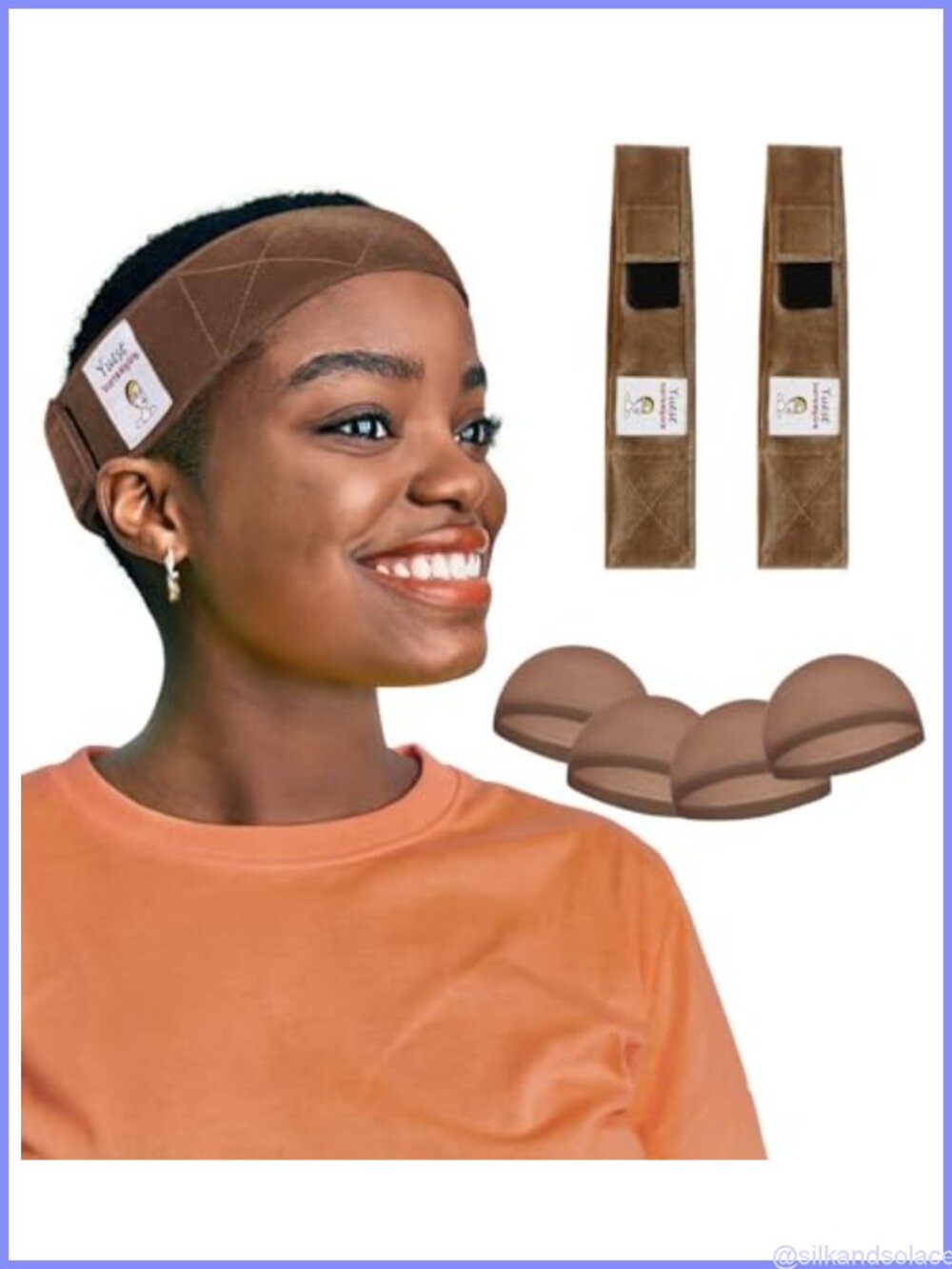 Velvet Wig Grip Headband No Slip Adjustable 2 Pack